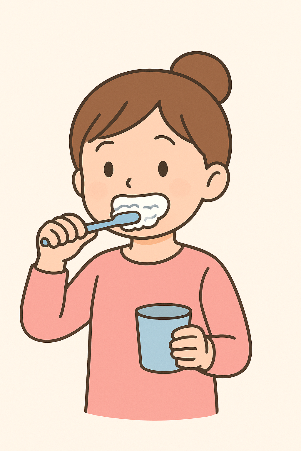 歯磨きしてる女の子